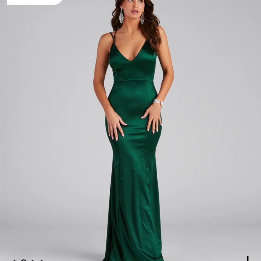 Windsor Green Heidi Formal Lattice Dress
